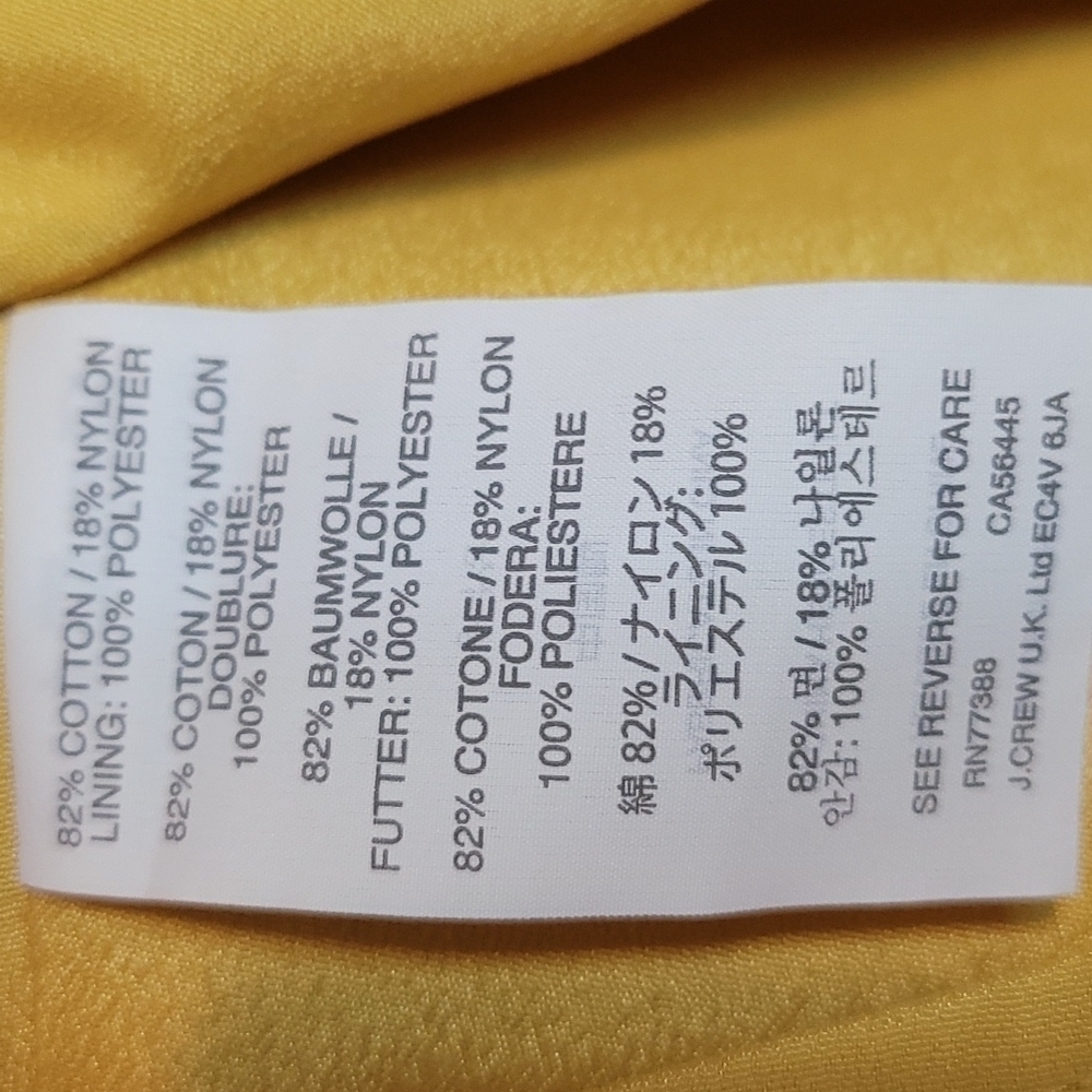 J Crew Sleeveless Yellow  A line Mini Dress - Picture 14 of 16